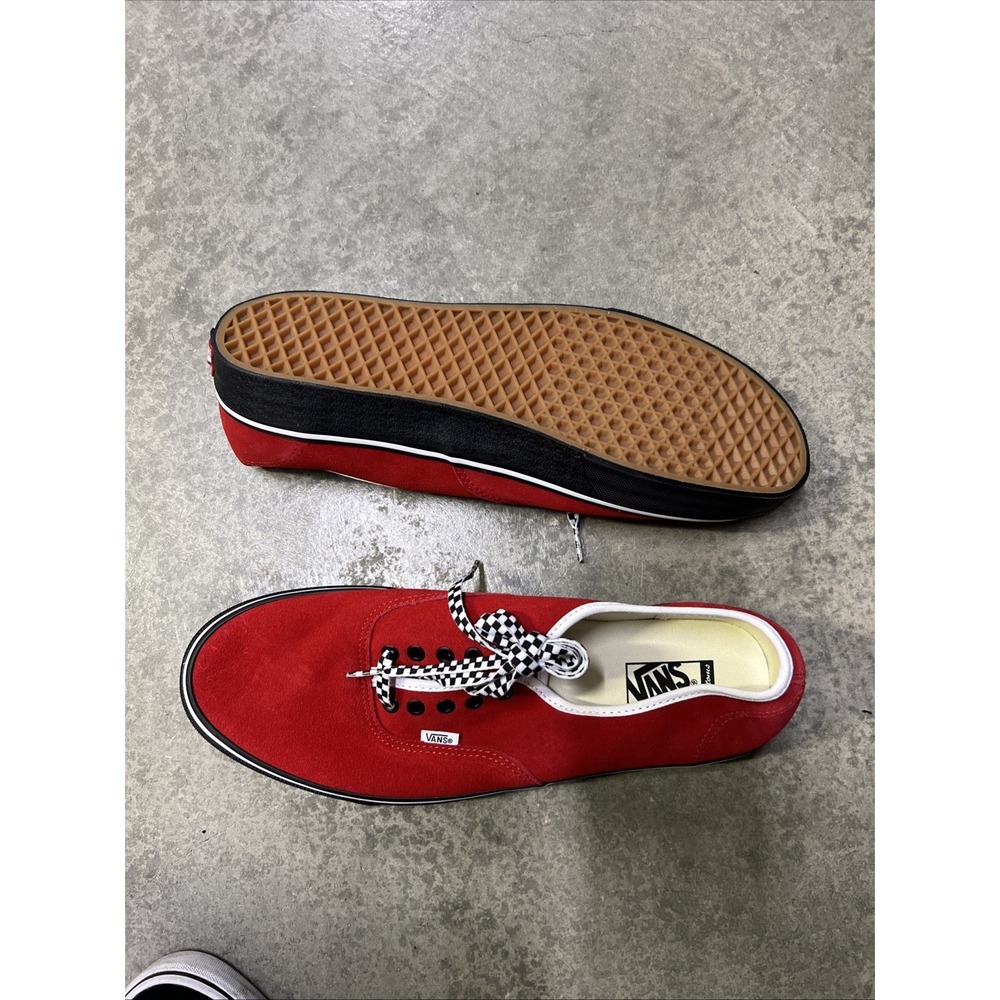 Vans Classic Authentic Shoes Custom Red Black White Mens Size 14 Rare - Picture 6 of 6
